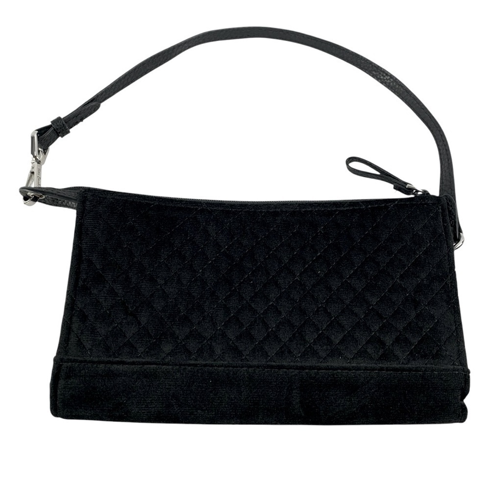 NWOT Vera Bradley Black Velvet Quilted Clutch Wallet Purse Floral Animal Lining - Picture 4 of 9